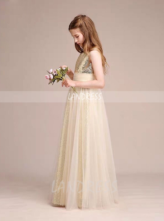 White and gold junior bridesmaid clearance dresses