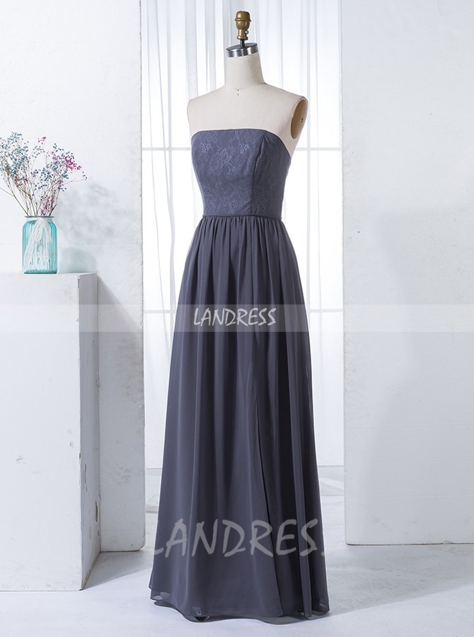 Long grey outlet bridesmaid dress