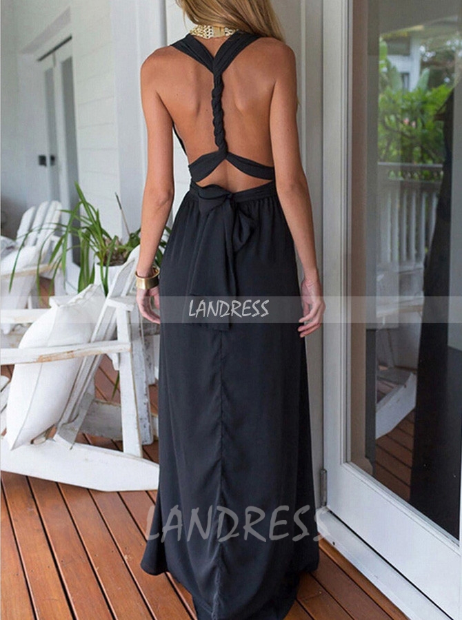 Long black chiffon outlet bridesmaid dresses