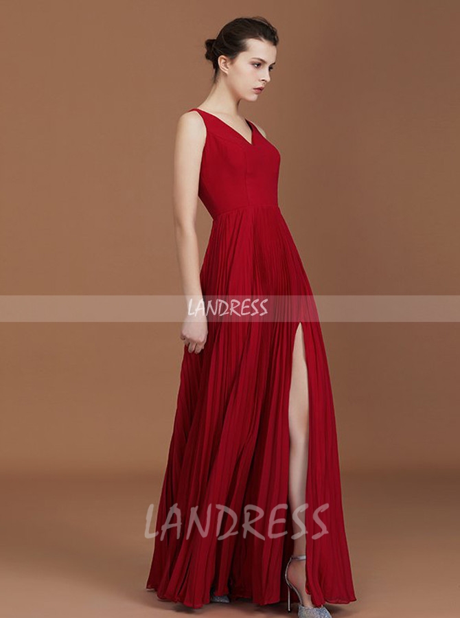 Long red bridesmaid dresses sale