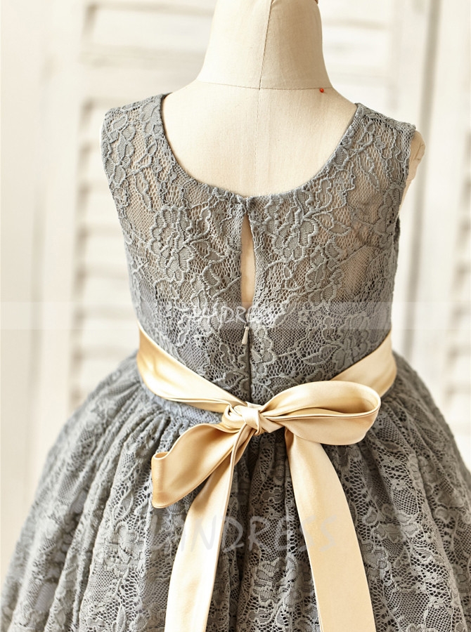 Silver grey flower girl clearance dresses uk