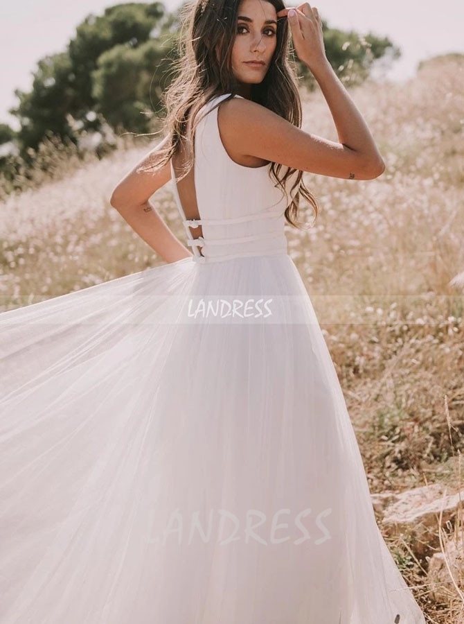 Simple Tulle Wedding Dress Casual Bridal Dress Customize