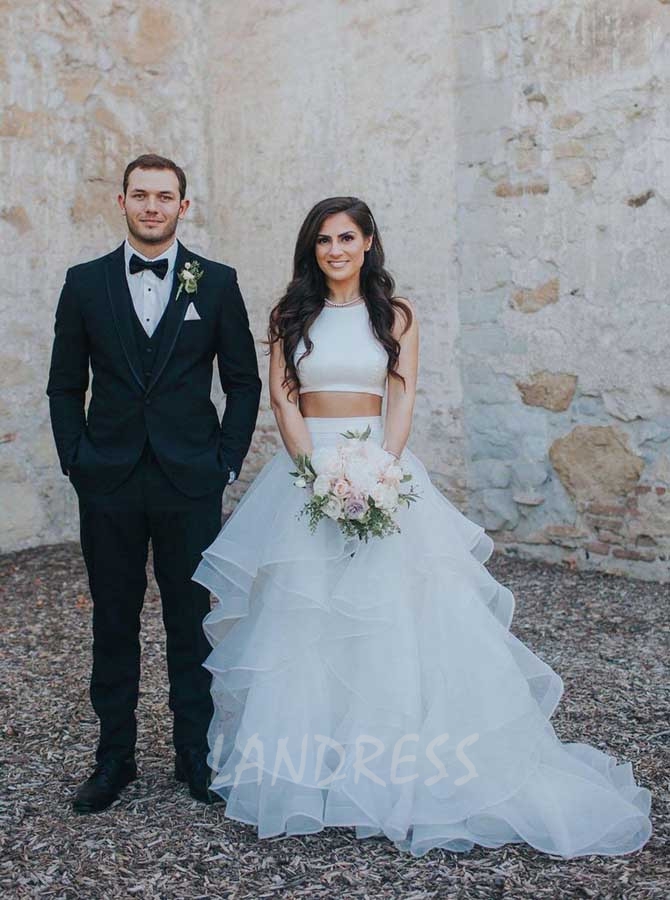 Two piece hot sale wedding gown