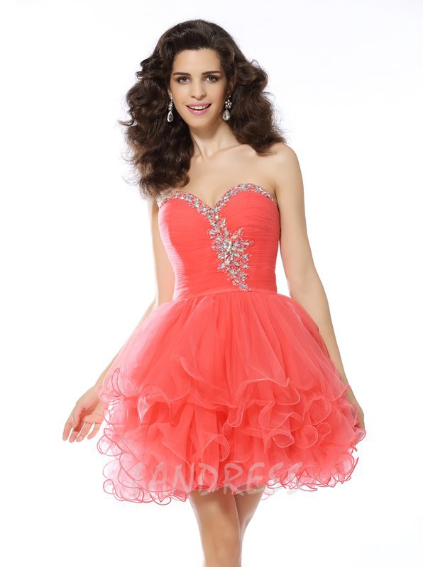 red high low sweet 16 dresses