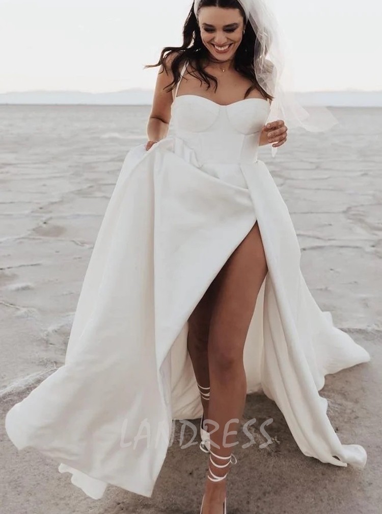 High slit deals wedding dress