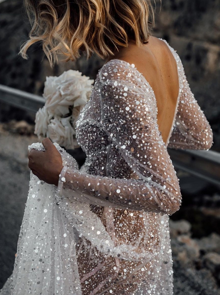 wedding glitter dress