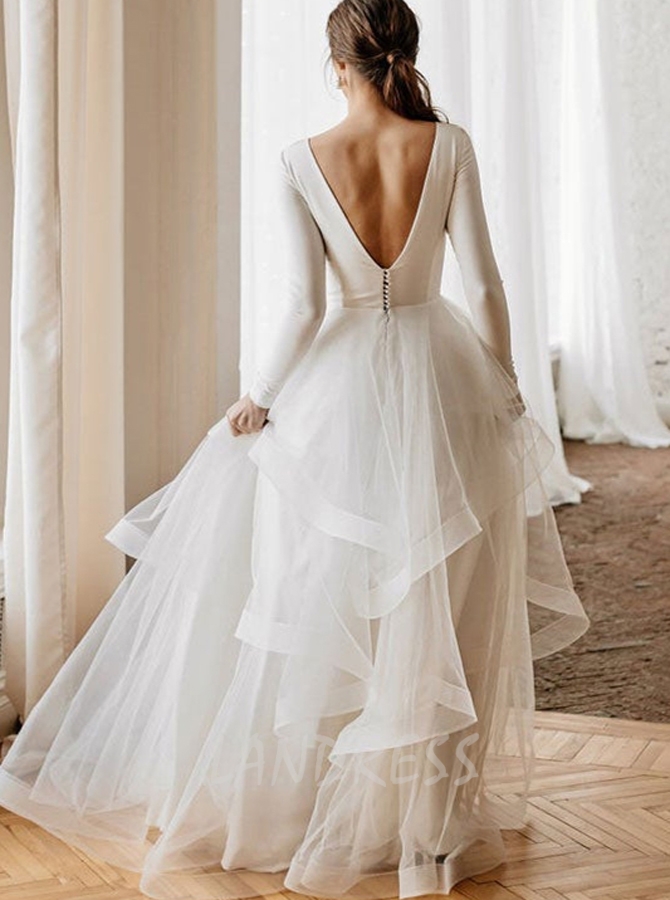 Empire waist tulle outlet wedding dress