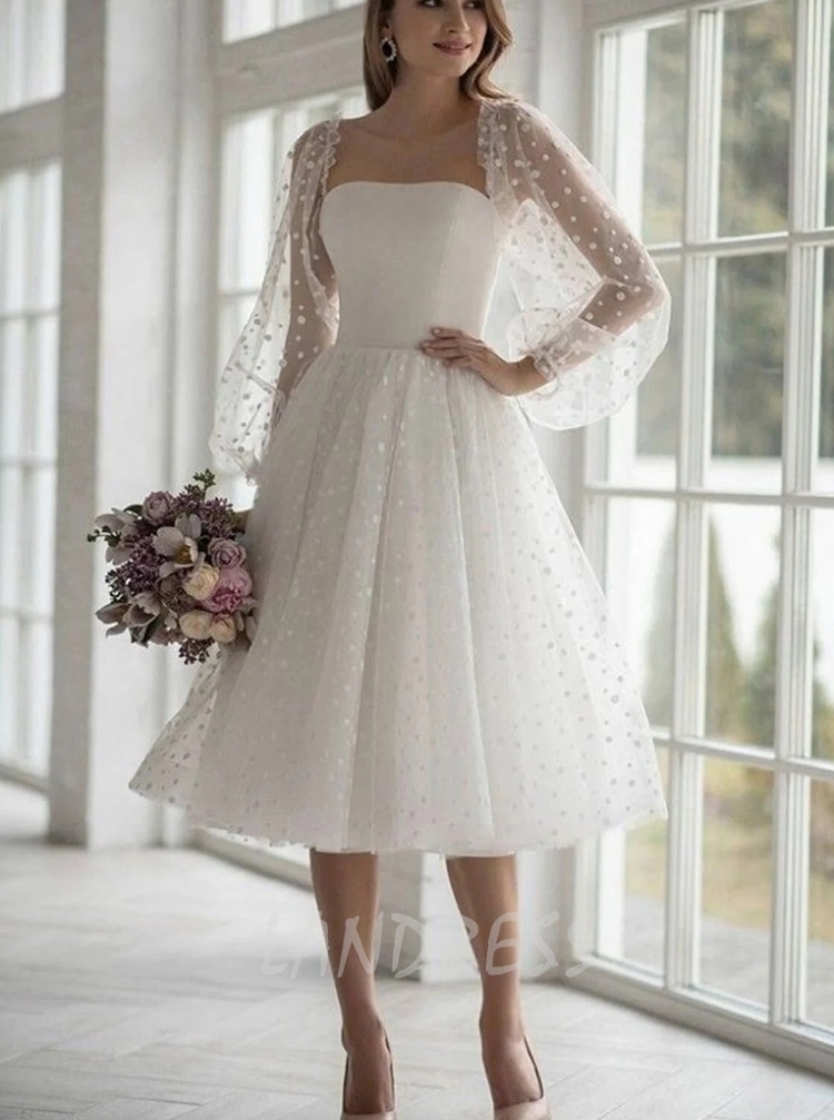 Sheer polka outlet dot wedding dress